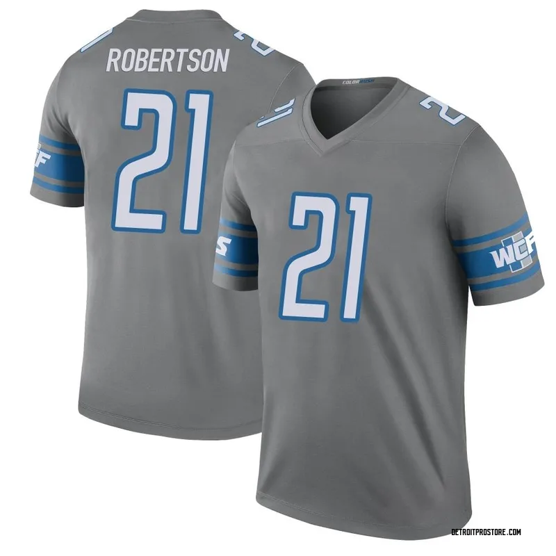 Men's Amik Robertson Detroit Lions Legend Color Rush Steel Jersey