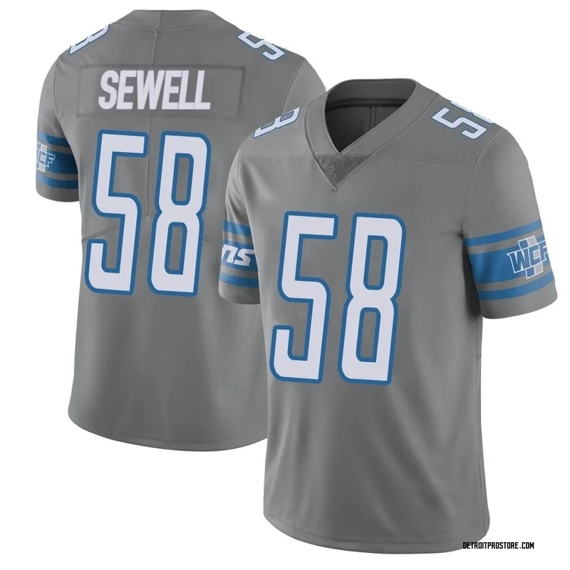 Men's Penei Sewell Detroit Lions Limited Color Rush Steel Vapor Untouchable Jersey