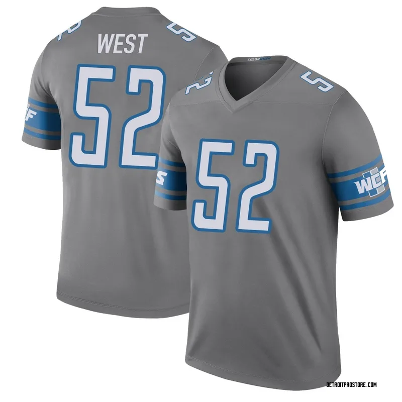 Men's Tyre West Detroit Lions Legend Color Rush Steel Jersey