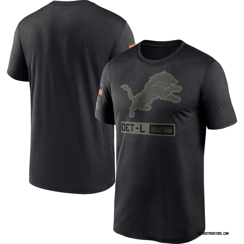 Black Men's Detroit Lions 2020 Salute to Service Team Logo Performance T-Shirt