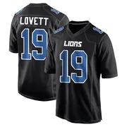 Black Men's Dominic Lovett Detroit Lions Game Carbon Fashion Jersey