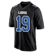 Black Men's Dominic Lovett Detroit Lions Game Carbon Fashion Jersey