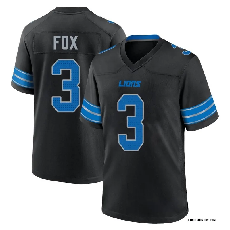 Black Men's Jack Fox Detroit Lions Game Alternate 2nd Jersey