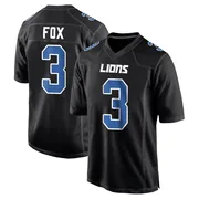Black Men's Jack Fox Detroit Lions Game Carbon Fashion Jersey
