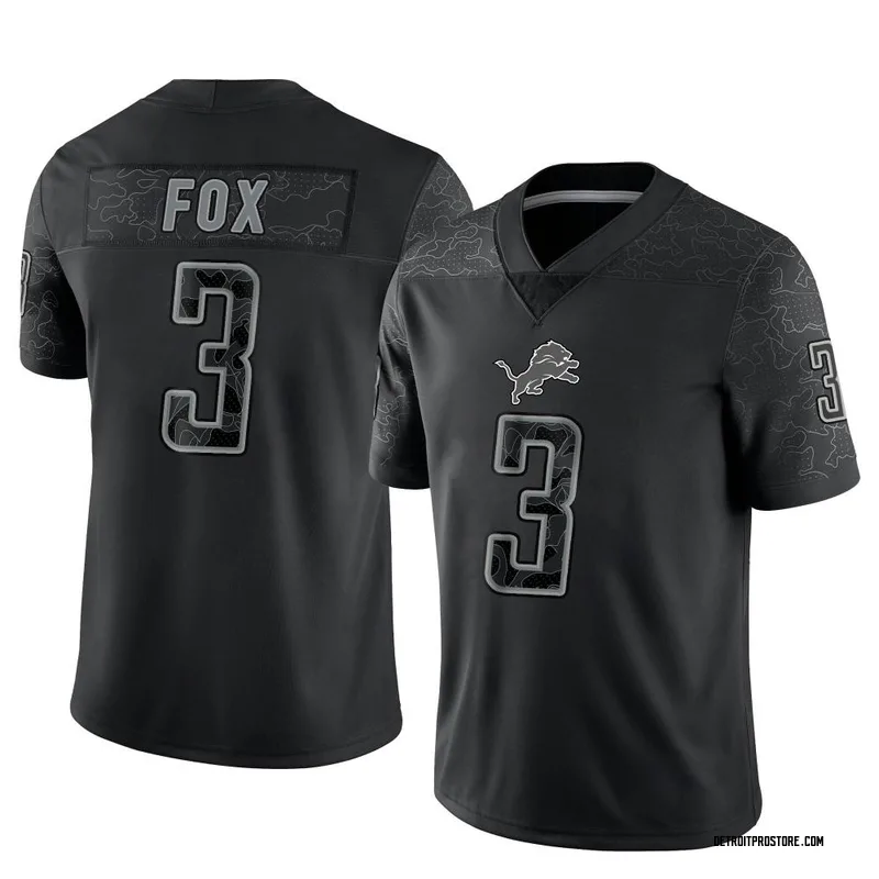 Black Men's Jack Fox Detroit Lions Limited Reflective Jersey