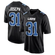 Black Men's Kerby Joseph Detroit Lions Game Carbon Fashion Jersey