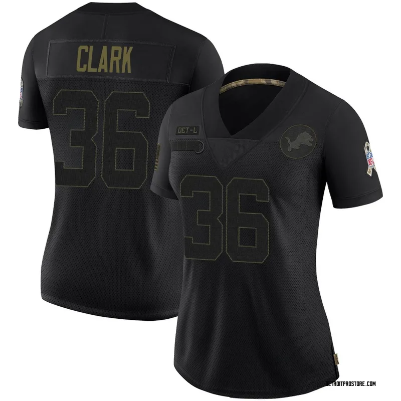 Black Women's Chuck Clark Detroit Lions Limited 2020 Salute To Service Jersey