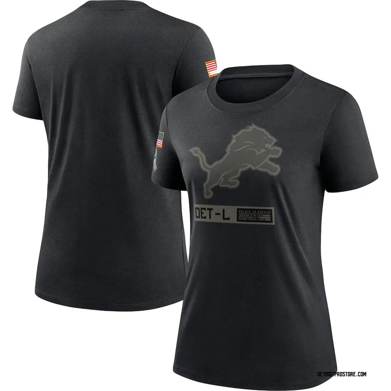 Black Women's Detroit Lions 2020 Salute To Service Performance T-Shirt
