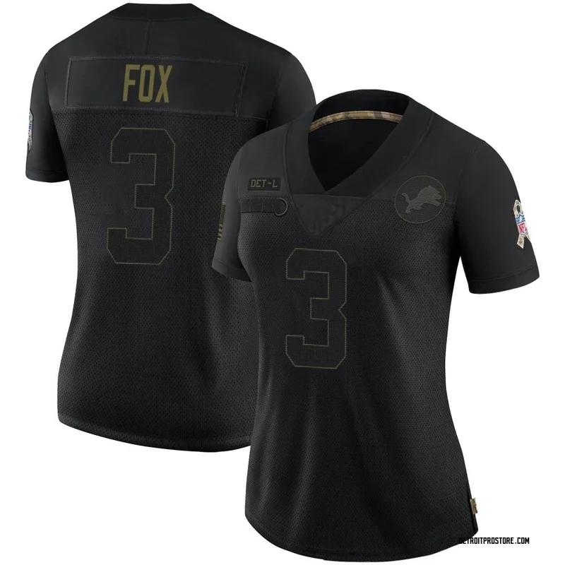 Black Women's Jack Fox Detroit Lions Limited 2020 Salute To Service Jersey