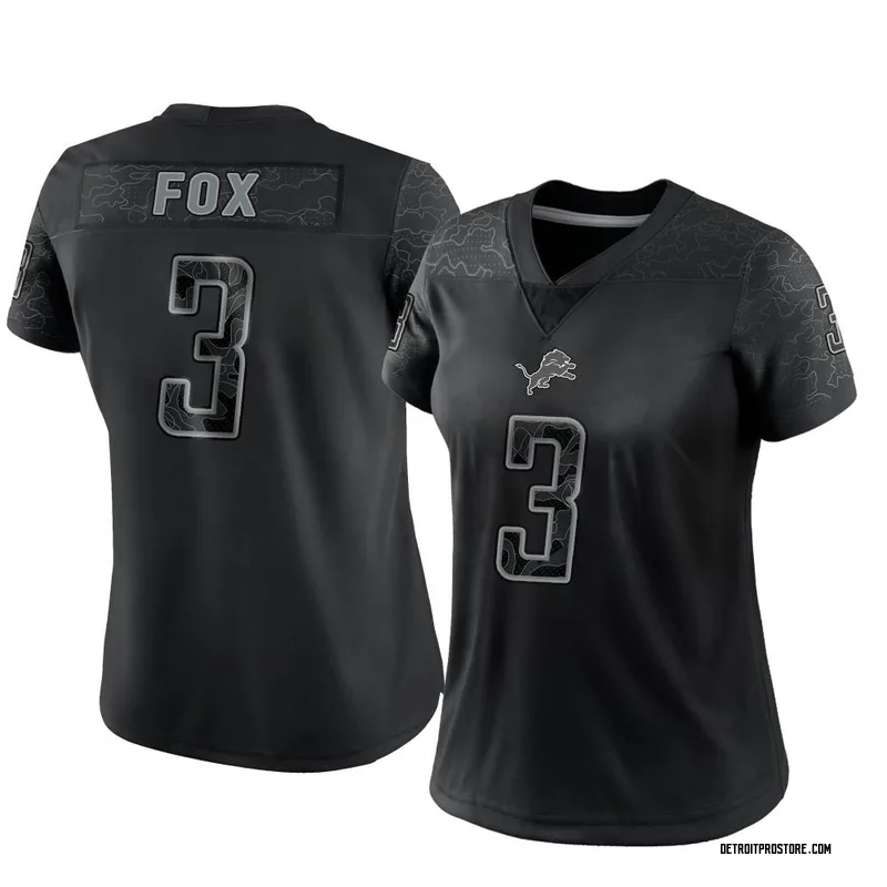 Black Women's Jack Fox Detroit Lions Limited Reflective Jersey