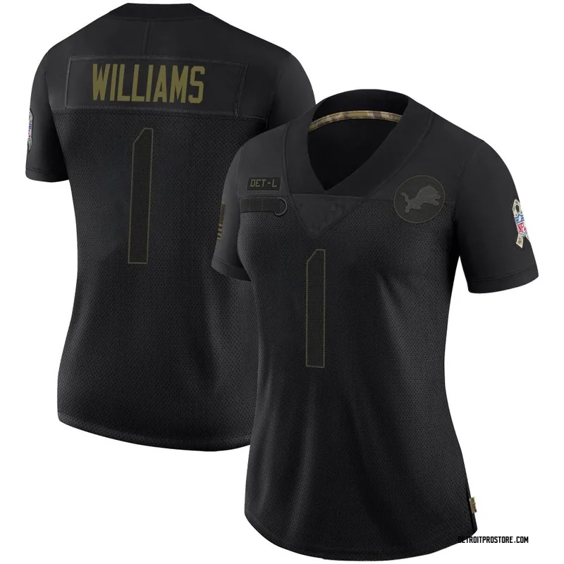Black Women's Jameson Williams Detroit Lions Limited 2020 Salute To Service Jersey