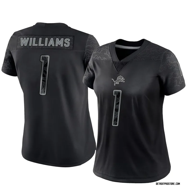 Black Women's Jameson Williams Detroit Lions Limited Reflective Jersey
