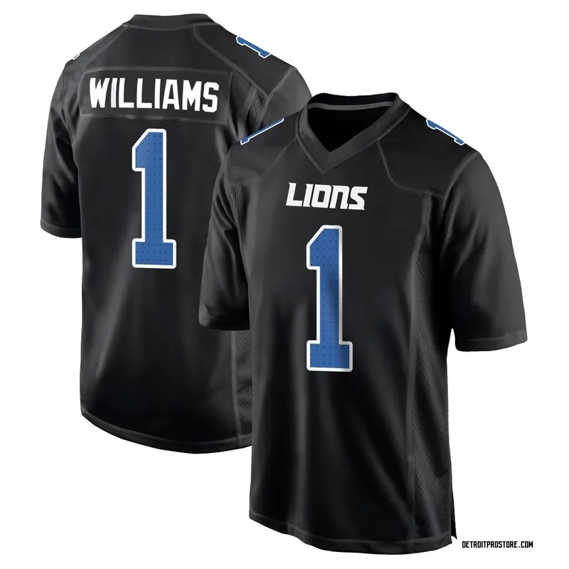 Black Youth Jameson Williams Detroit Lions Game Carbon Fashion Jersey
