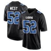 Black Youth Tyre West Detroit Lions Game Carbon Fashion Jersey
