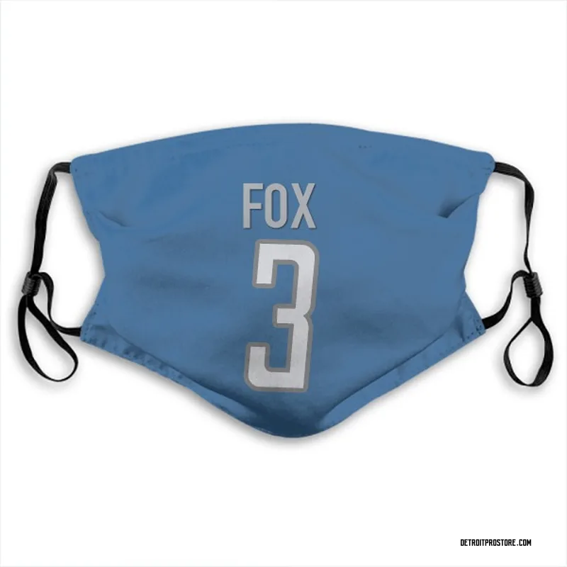 Blue Jack Fox Detroit Lions Washable & Reusable Face Mask With PM2.5 Filter