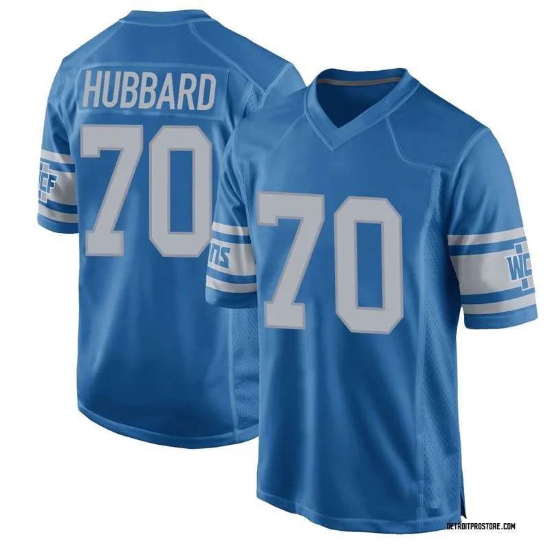 Blue Men's Chris Hubbard Detroit Lions Game Throwback Vapor Untouchable Jersey
