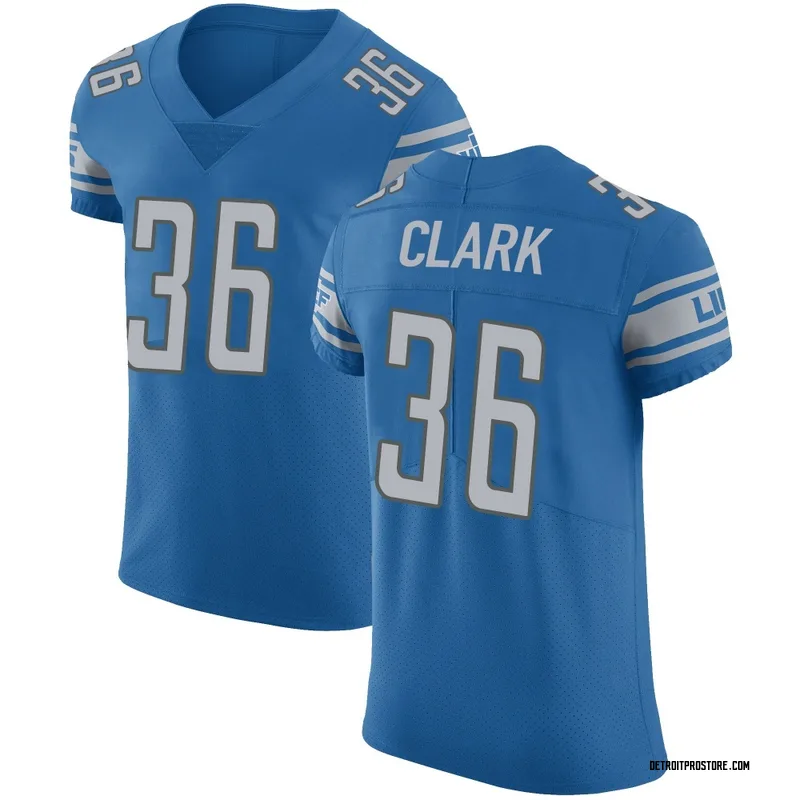 Blue Men's Chuck Clark Detroit Lions Elite Team Color Vapor Untouchable Jersey