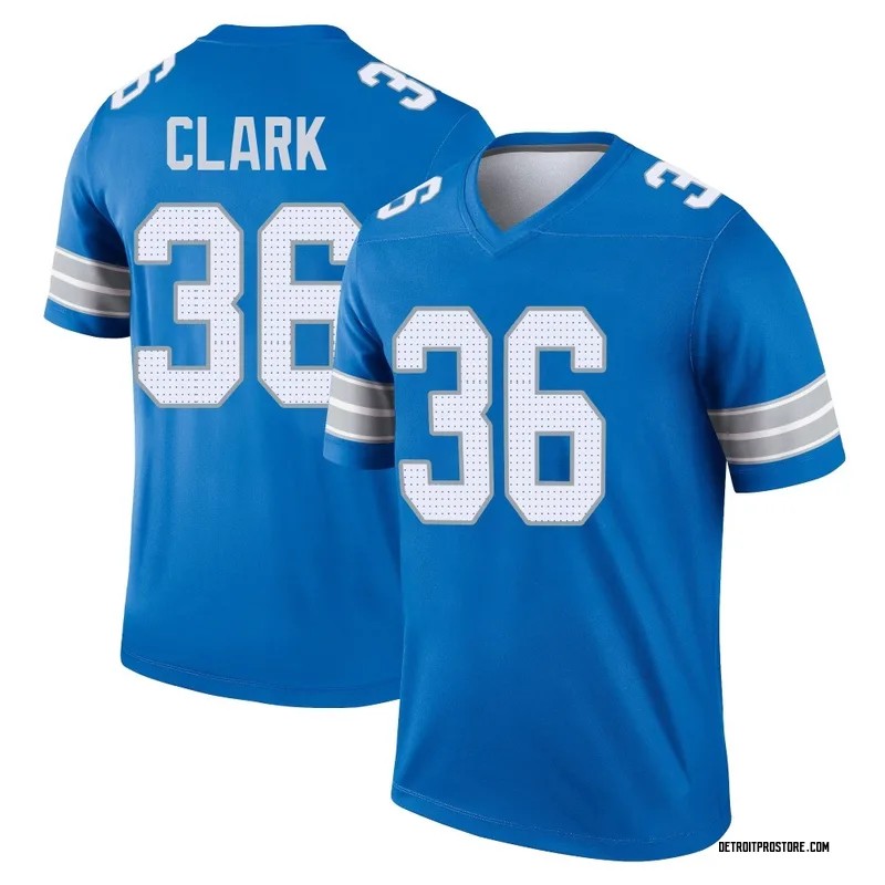 Blue Men's Chuck Clark Detroit Lions Legend 2nd Jersey