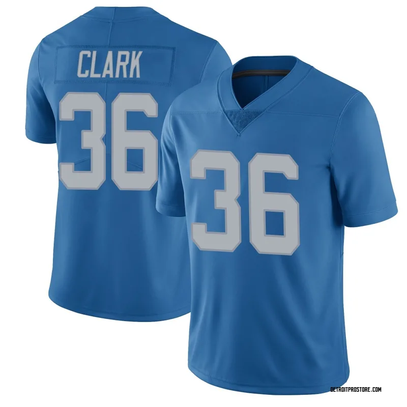 Blue Men's Chuck Clark Detroit Lions Limited Throwback Vapor Untouchable Jersey