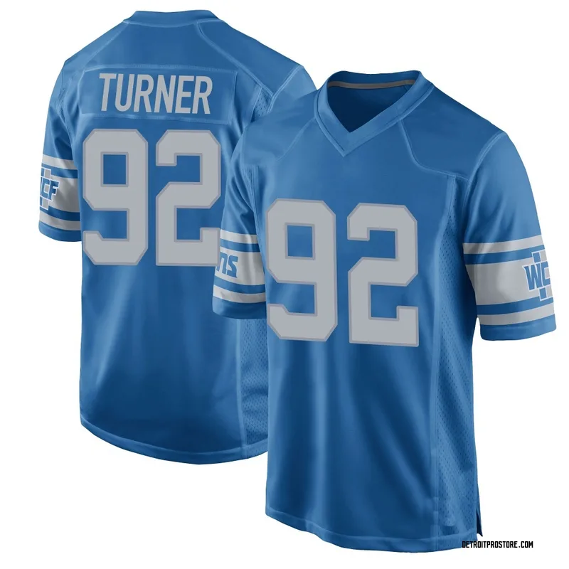 Blue Men's Payton Turner Detroit Lions Game Throwback Vapor Untouchable Jersey