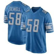 Blue Men's Penei Sewell Detroit Lions Game Team Color Jersey