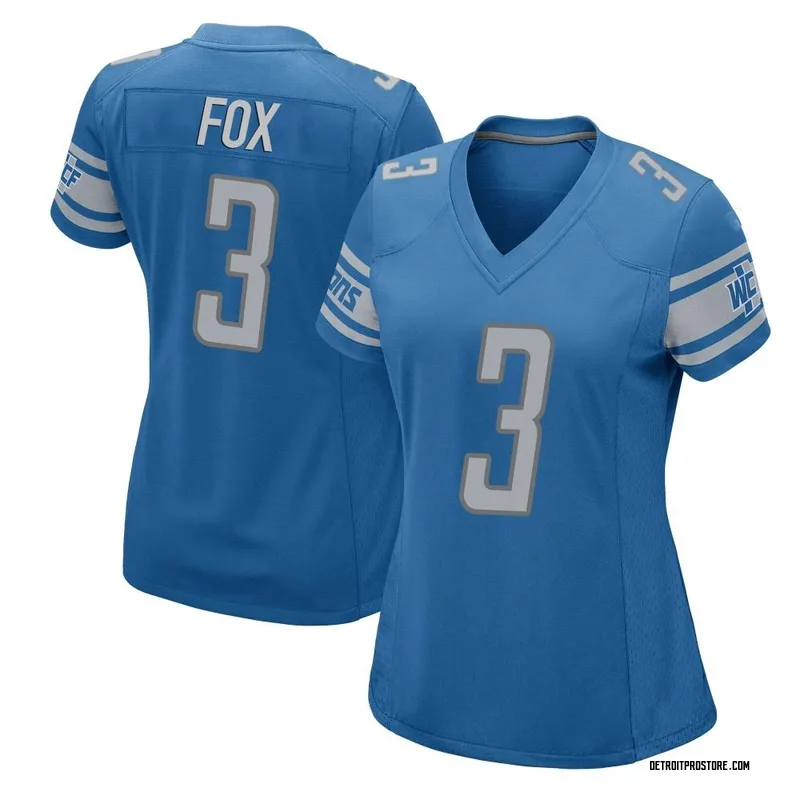 Blue Women's Jack Fox Detroit Lions Game Team Color Jersey