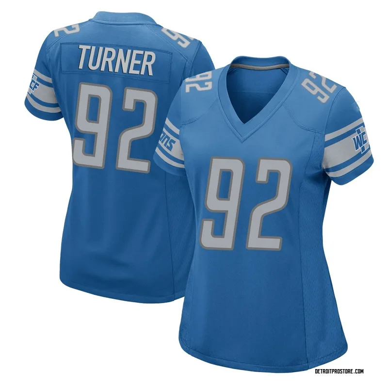 Blue Women's Payton Turner Detroit Lions Game Team Color Jersey