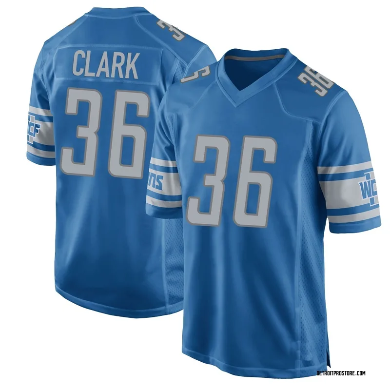 Blue Youth Chuck Clark Detroit Lions Game Team Color Jersey