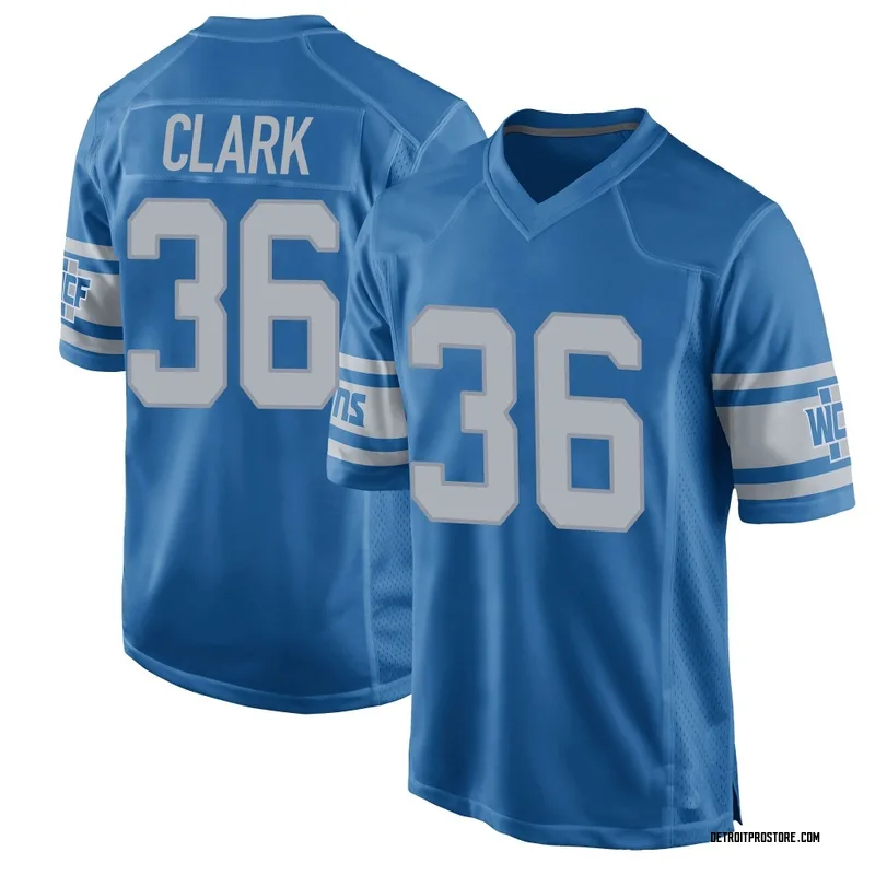 Blue Youth Chuck Clark Detroit Lions Game Throwback Vapor Untouchable Jersey