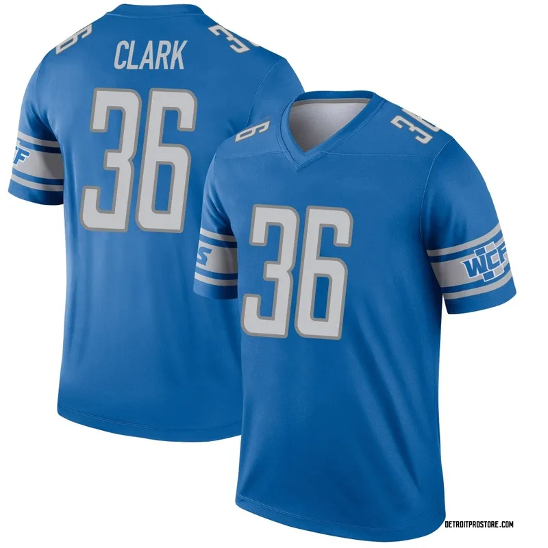 Blue Youth Chuck Clark Detroit Lions Legend Jersey