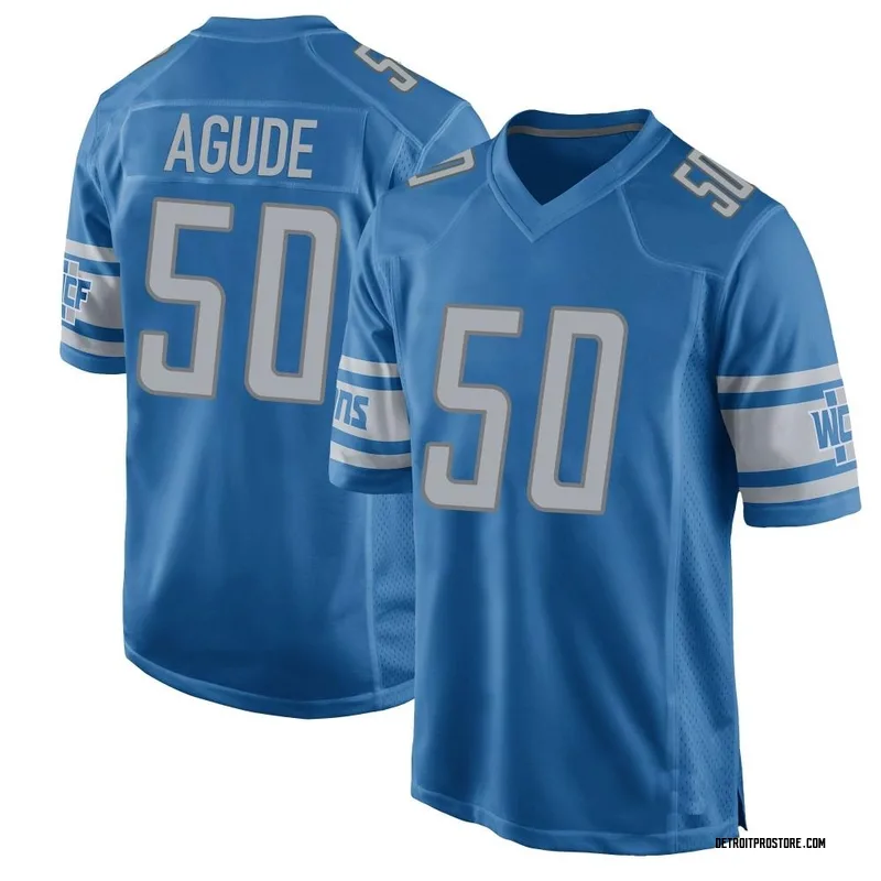 Blue Youth Mitchell Agude Detroit Lions Game Team Color Jersey