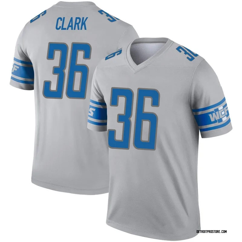 Gray Men's Chuck Clark Detroit Lions Legend Inverted Jersey