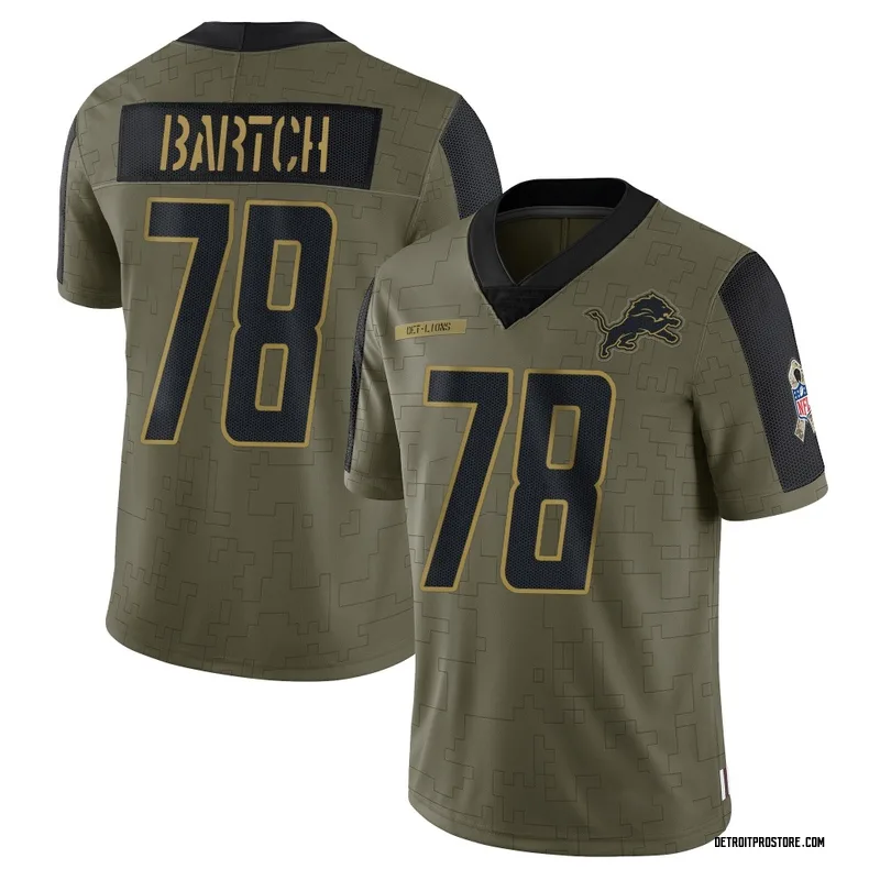 Olive Men's Ben Bartch Detroit Lions Limited 2021 Salute To Service Jersey