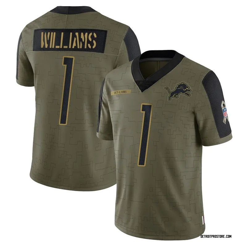 Olive Men's Jameson Williams Detroit Lions Limited 2021 Salute To Service Jersey