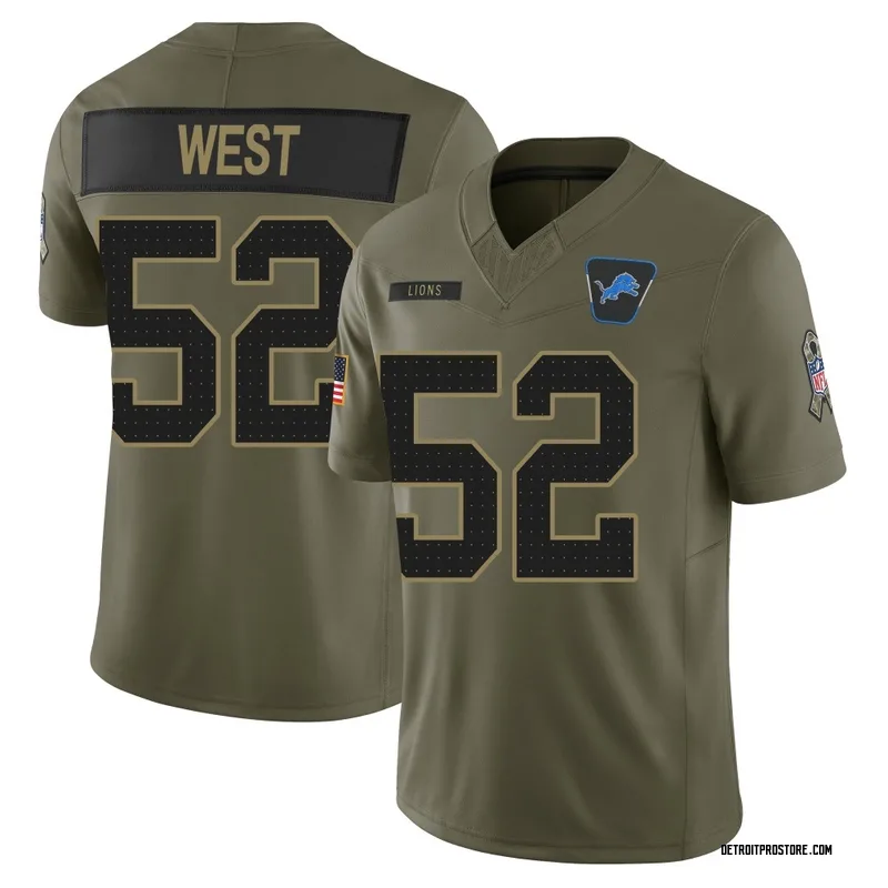 Olive Men's Tyre West Detroit Lions Limited 2025 Salute to Service Jersey