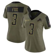 Olive Women's Jack Fox Detroit Lions Limited 2021 Salute To Service Jersey