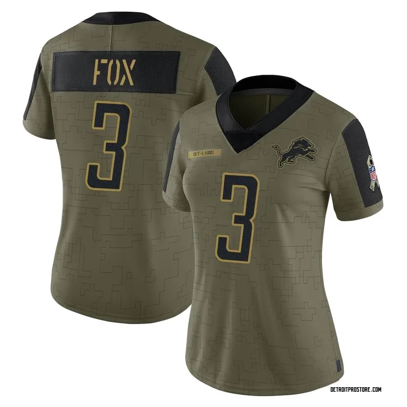 Olive Women's Jack Fox Detroit Lions Limited 2021 Salute To Service Jersey