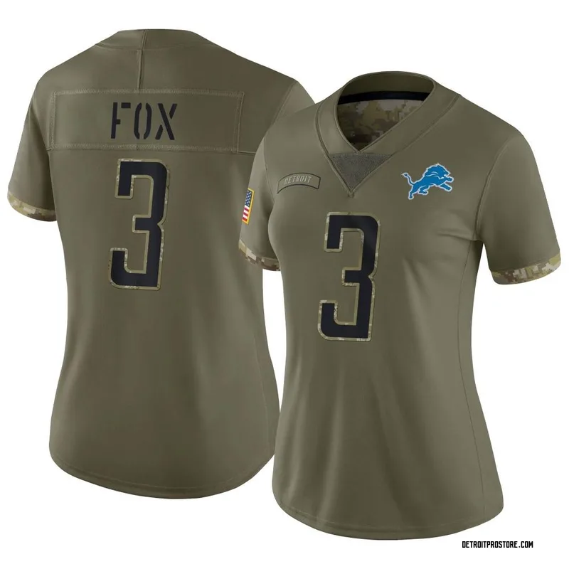 Olive Women's Jack Fox Detroit Lions Limited 2022 Salute To Service Jersey
