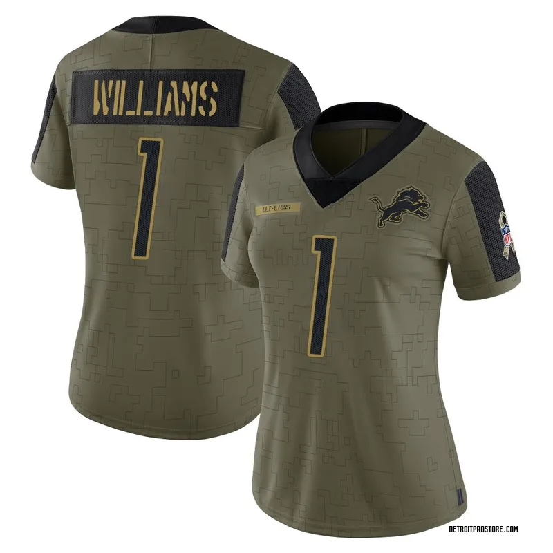 Olive Women's Jameson Williams Detroit Lions Limited 2021 Salute To Service Jersey