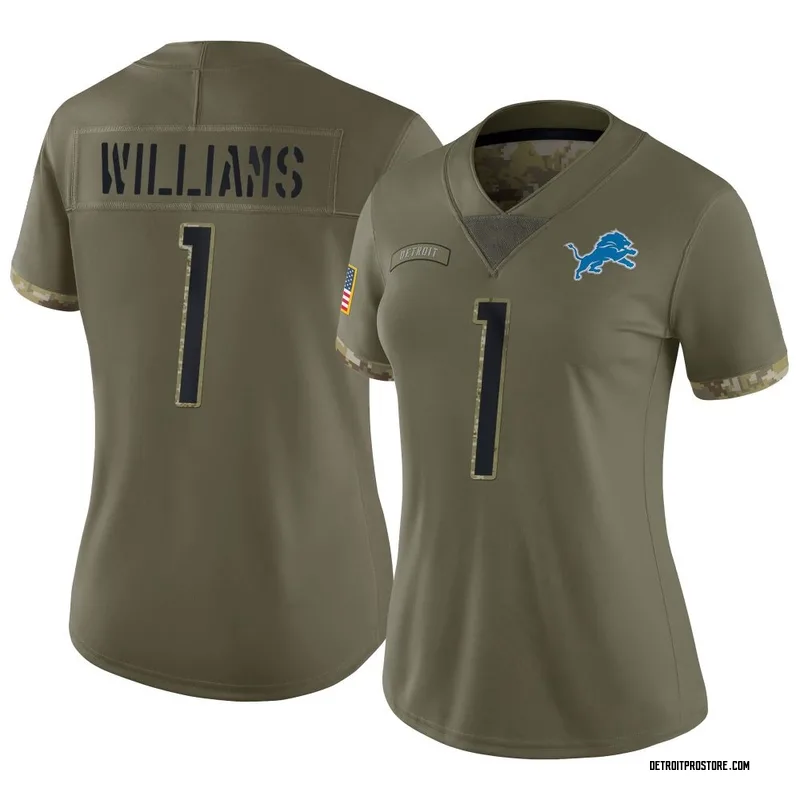 Olive Women's Jameson Williams Detroit Lions Limited 2022 Salute To Service Jersey
