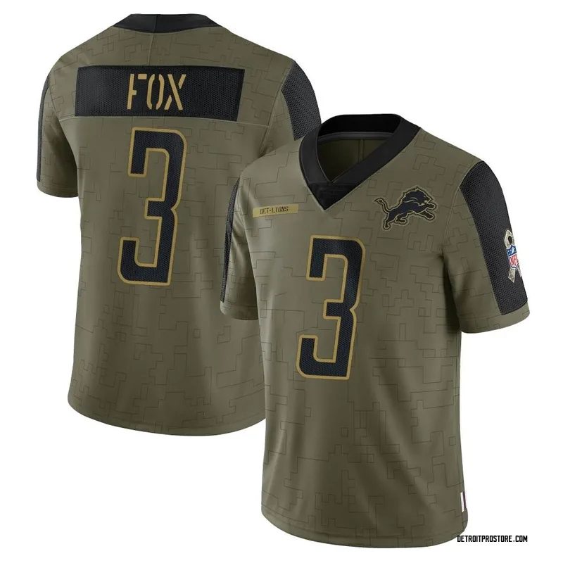Olive Youth Jack Fox Detroit Lions Limited 2021 Salute To Service Jersey