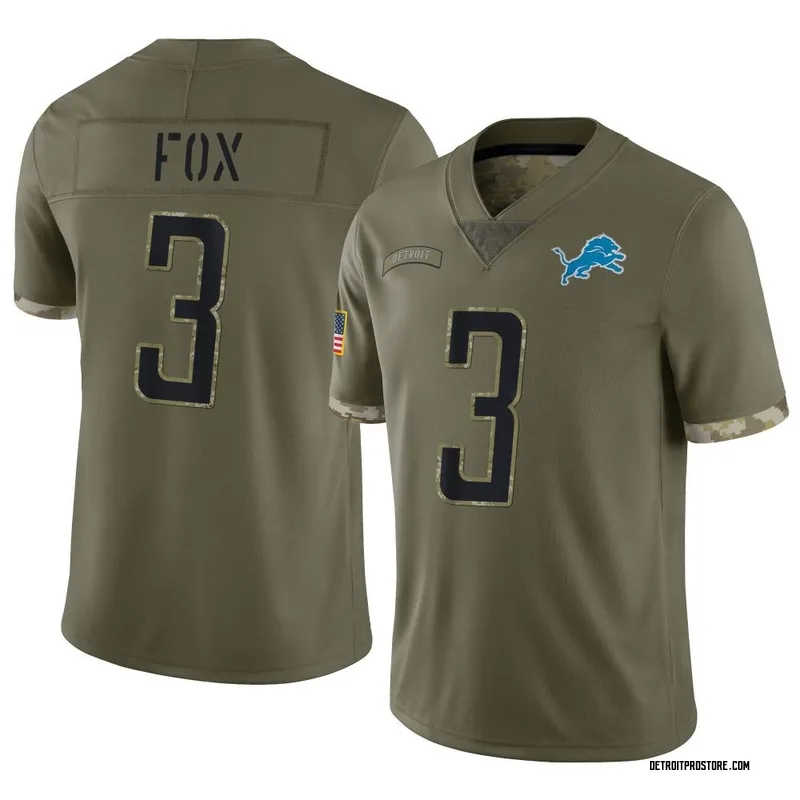 Olive Youth Jack Fox Detroit Lions Limited 2022 Salute To Service Jersey