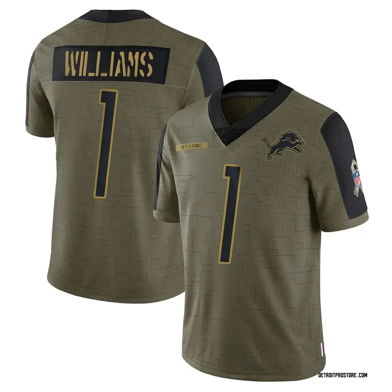 Olive Youth Jameson Williams Detroit Lions Limited 2021 Salute To Service Jersey