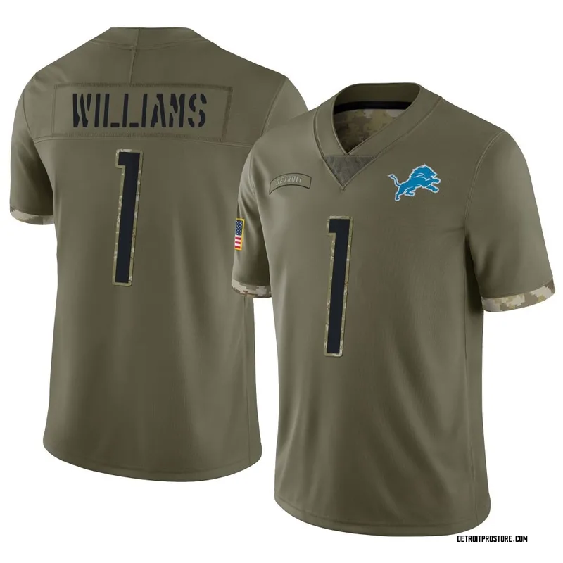 Olive Youth Jameson Williams Detroit Lions Limited 2022 Salute To Service Jersey