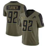 Olive Youth Payton Turner Detroit Lions Limited 2021 Salute To Service Jersey