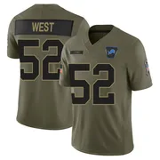 Olive Youth Tyre West Detroit Lions Limited 2025 Salute to Service Jersey