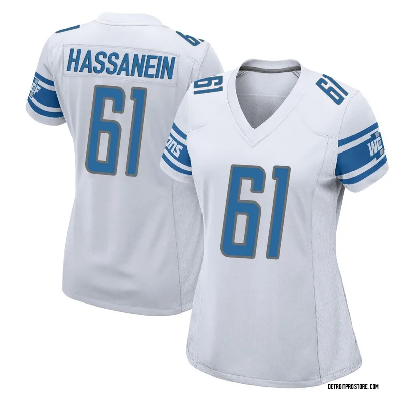 White Women's Ahmed Hassanein Detroit Lions Game Jersey