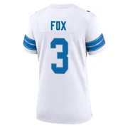 White Women's Jack Fox Detroit Lions Game 2nd Jersey