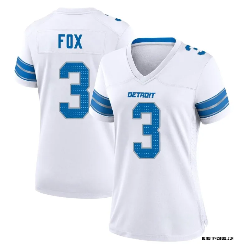 White Women's Jack Fox Detroit Lions Game 2nd Jersey