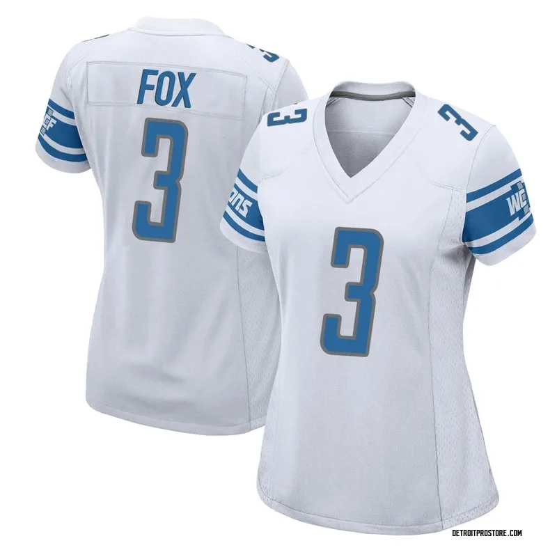 White Women's Jack Fox Detroit Lions Game Jersey